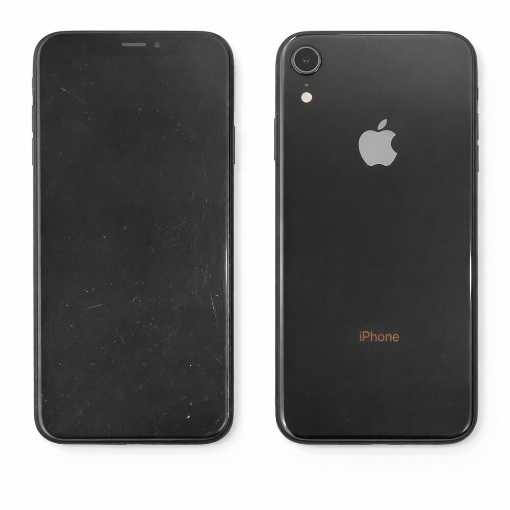 iPhone XR 64GB Black Cracked Screen LCD Issue Untested For Parts/Repair